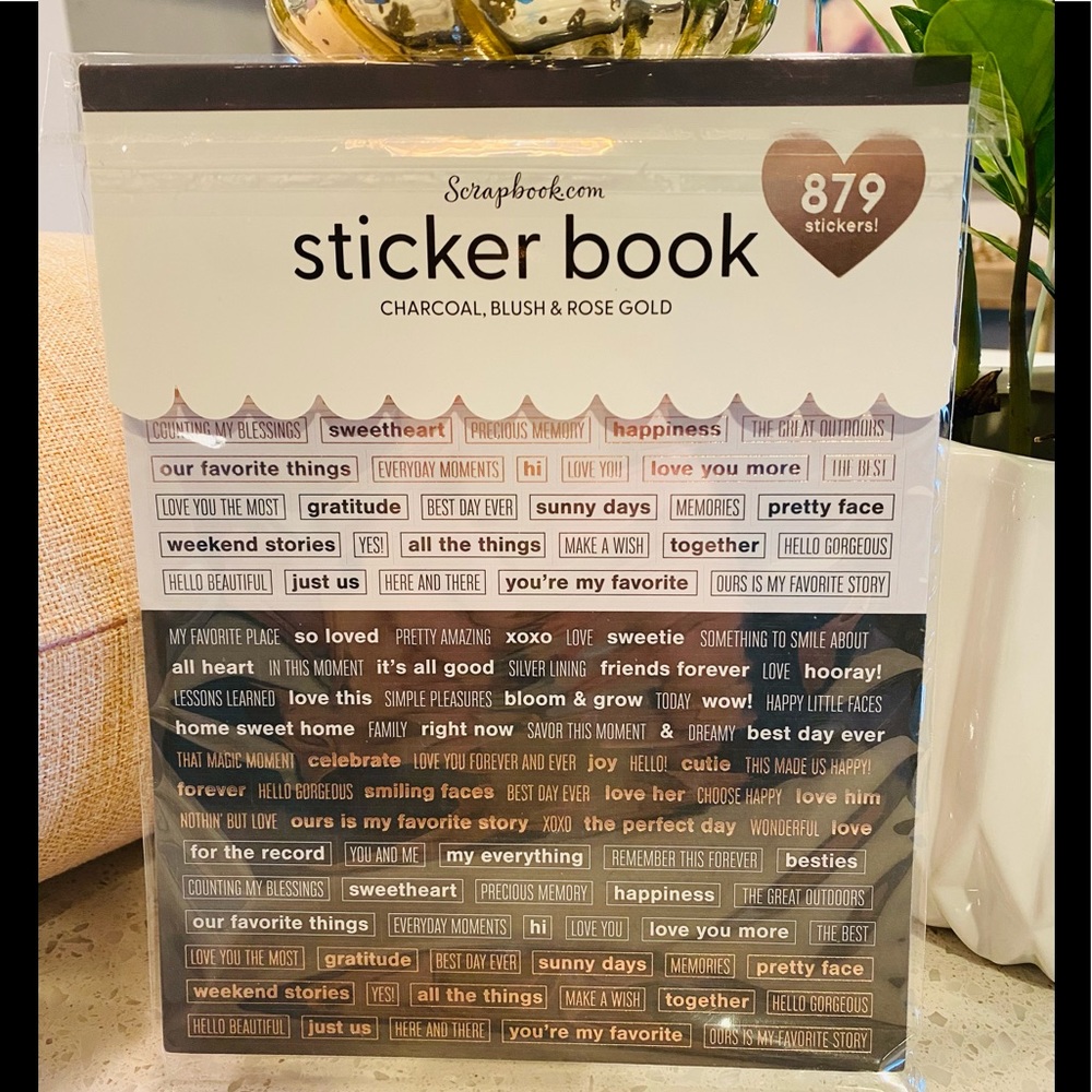Scrapbook.com Sticker Book Rose Gold Pink Charcoal